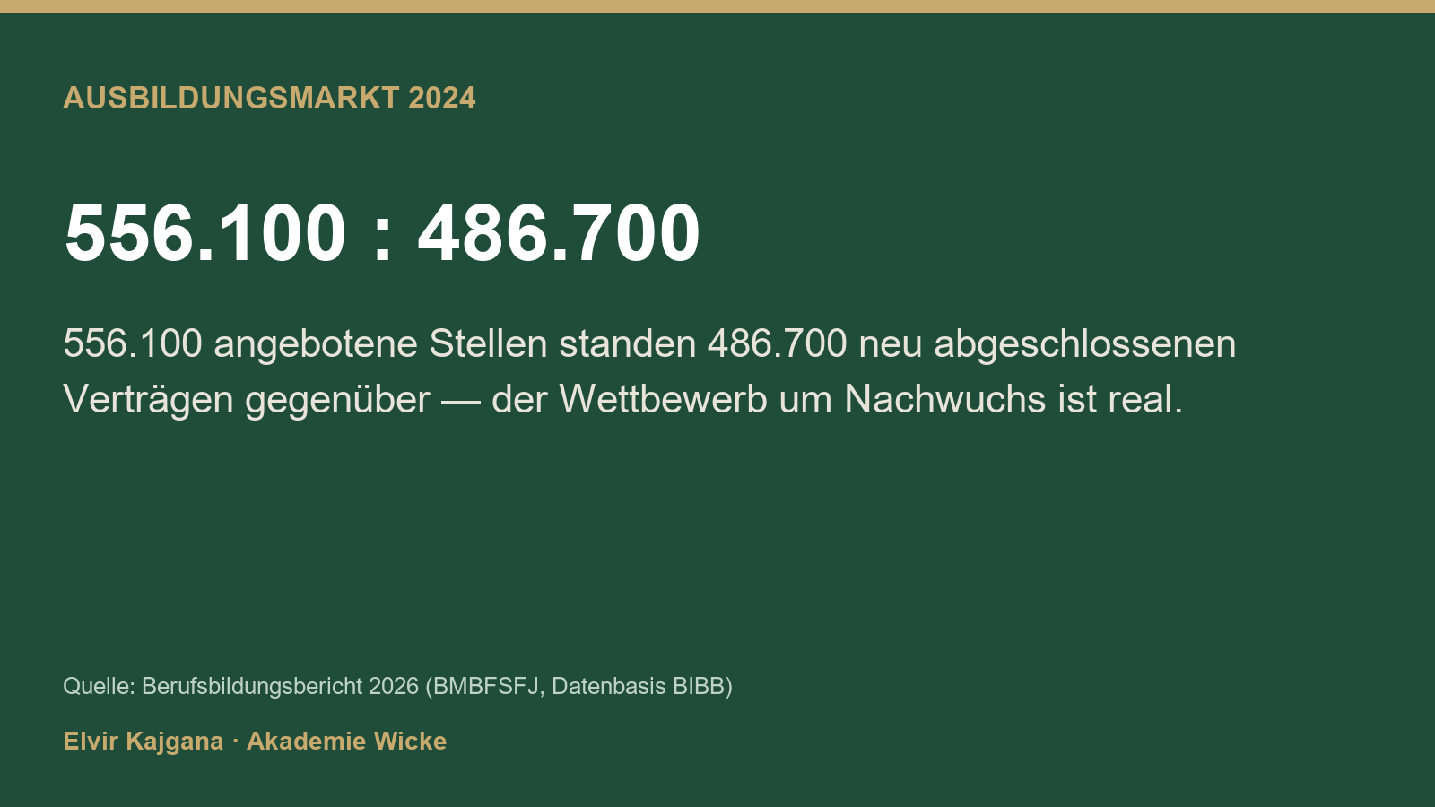 Datenkarte ausbildungsmarkt 2024: 556.100 angebotene stellen standen 486.700 neu abgeschlossenen verträgen gegenüber (berufsbildungsbericht 2026)